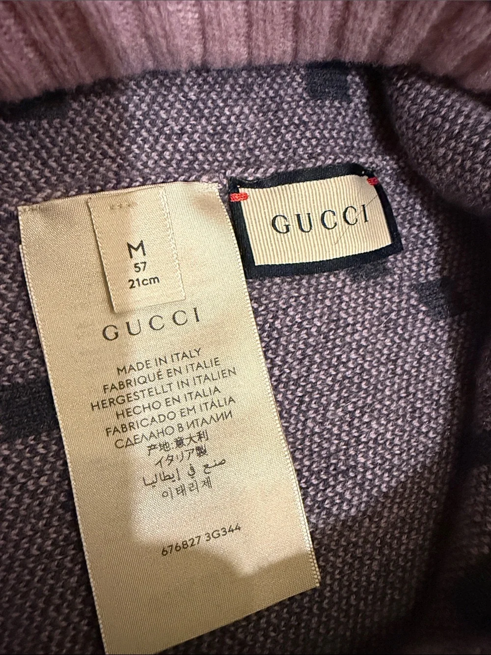Authentic Gucci Cashmere jacquard beanie